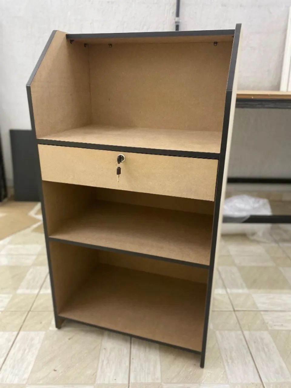 Balcao Recepcao Caixa Mdf 15 Mm Cru Vallet Estacionamento