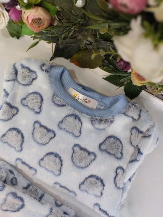 Conjunto pijama infantil Fleece peluciado Tam 1/2 - Foto 3