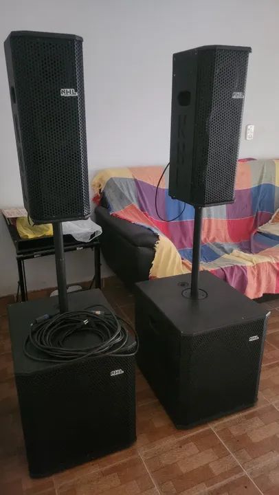 Caixa Amplificada Kit Sonorização Compacto 1800w Ativo Profi