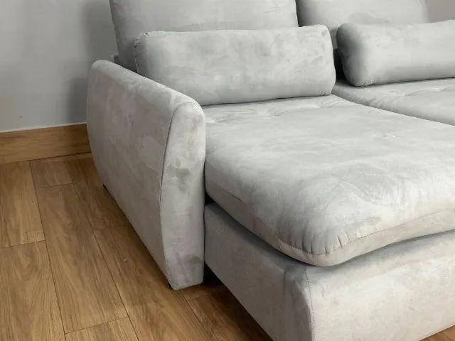 Sofá Retrátil e Cama Amaranto 2.30m Veludo Plush Prata - Sem Caixa - Foto 4