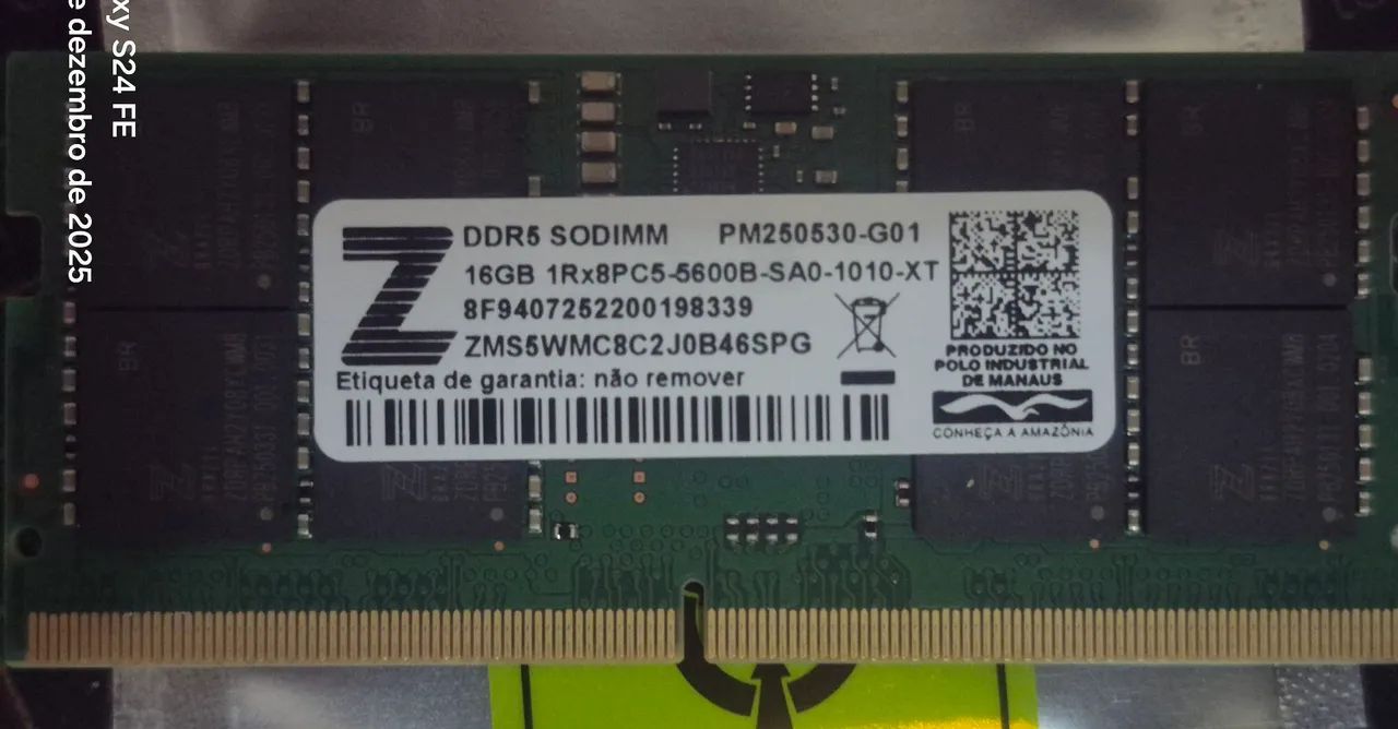 Memória Notebook 16gb DDR5 5600mhz 