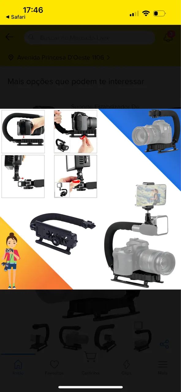 Suporte Estabilizador de Mão Grip Camera Dslr e Filmadora - Foto 2