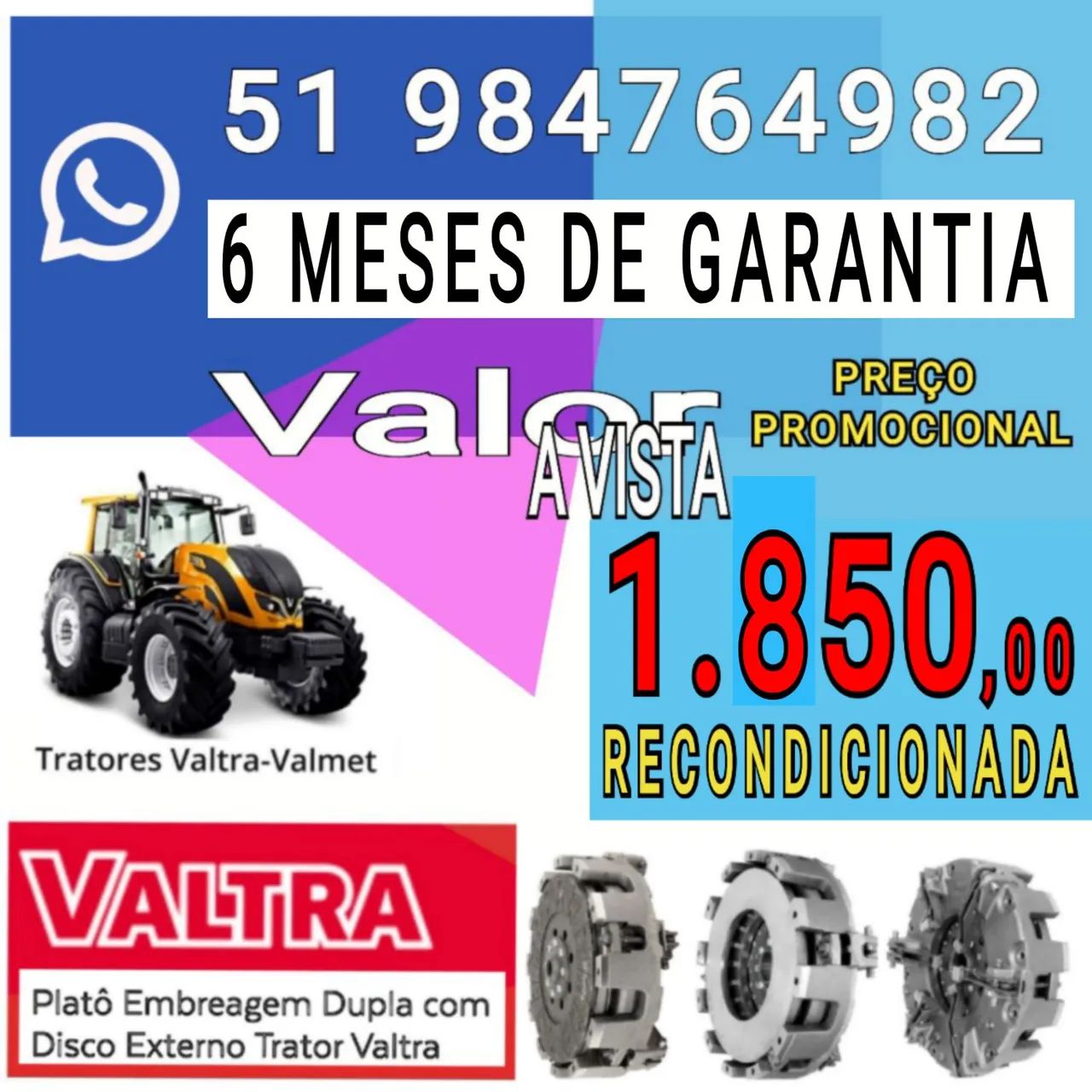 EMBREAGEM DUPLA DO TRATOR VALMET 600-700-800-900 VALTRA - Peças para  tratores e máquinas - Niterói, Canoas 1420950645 | OLX