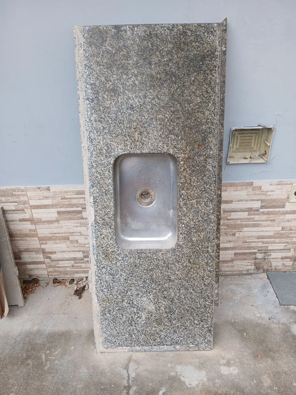Cuba de pia de granito com cuba de inox