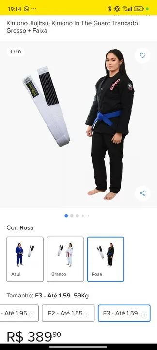Kimono de Jiu-Jitsu Rosa IN THE GUARD  - Tamanho P - Foto 3