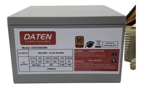 Fonte Atx Daten 80 Plus Das350gbr 350w Real - Foto 3