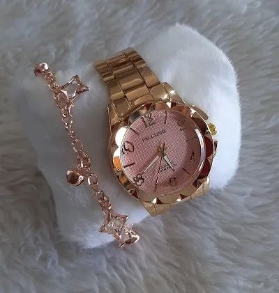 Kit Relógio Feminino Original Prova Dágua + Pulseira + Caixa - Foto 4