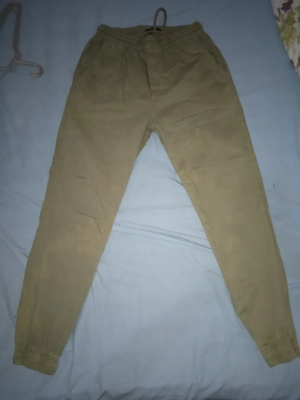 Calça de Sarja Masculina Verde - Tamanho P(calça joggers)