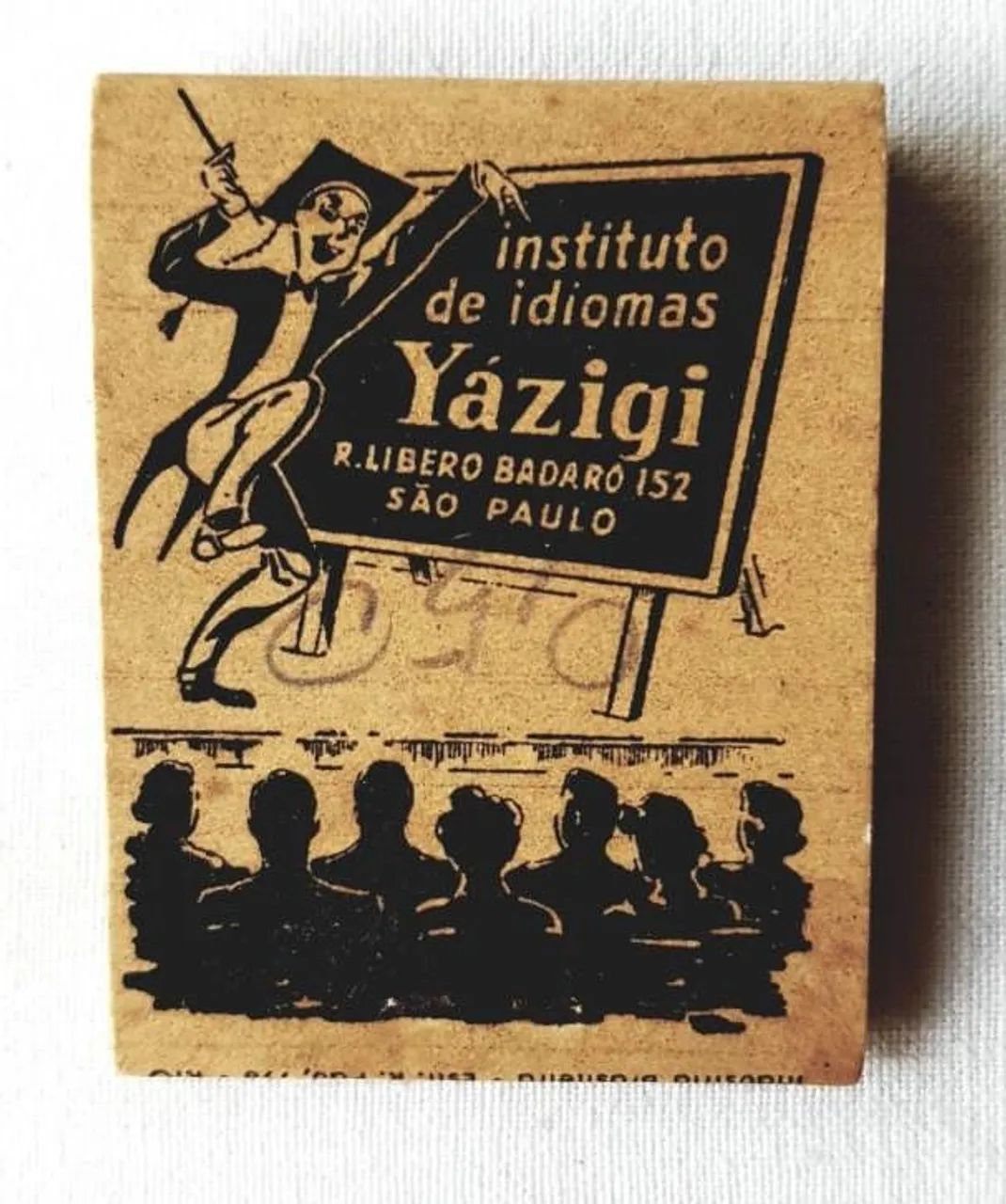 Colecionável - Caixinha de Fósforos - Yázigi - Instituto de Idiomas - Anos 50