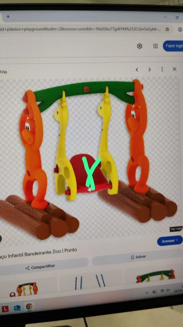 Brinquedo infantil balanço zoo 