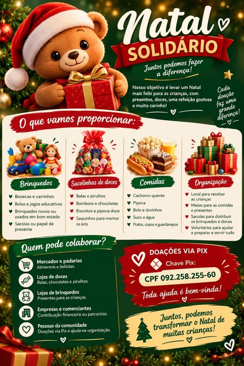 AJUDA COM NATAL SOLIDÁRIO PARA CRIANÇAS  - Foto 2