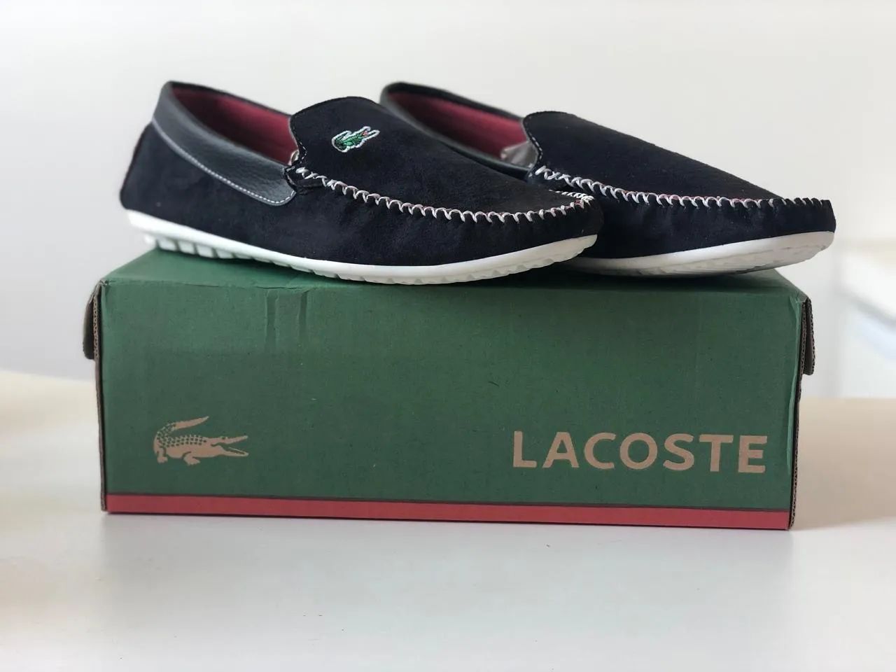 Tênis Casual Lona Slip On Lacoste Liso - Preto