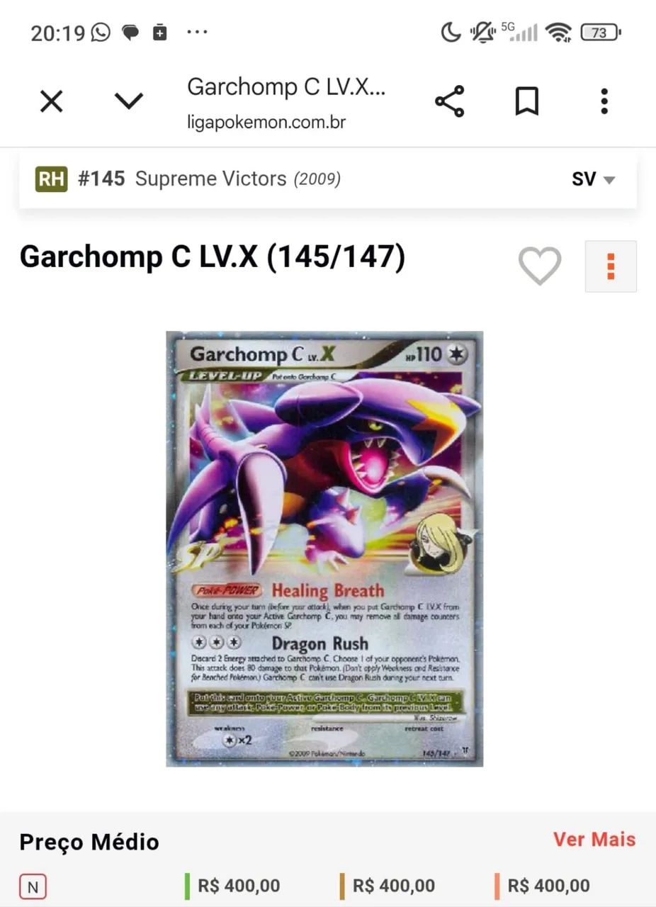 Garchomp C lv.X carta Pokémon  - Foto 4
