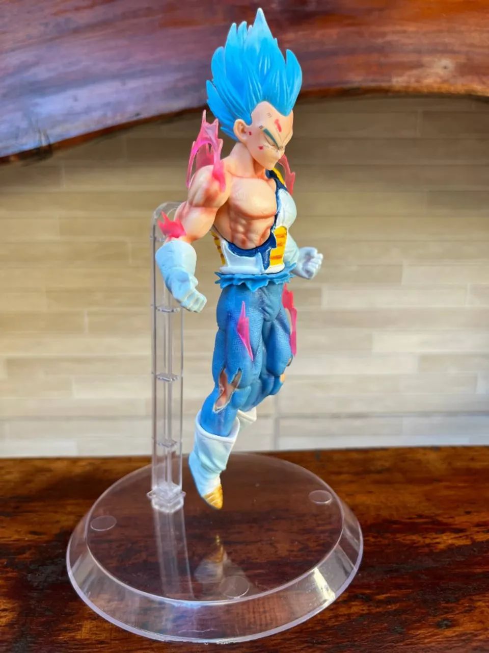 Action Figure Dragon Ball - Vegeta SJJ Blue 20cm Com Base Aérea - Foto 5