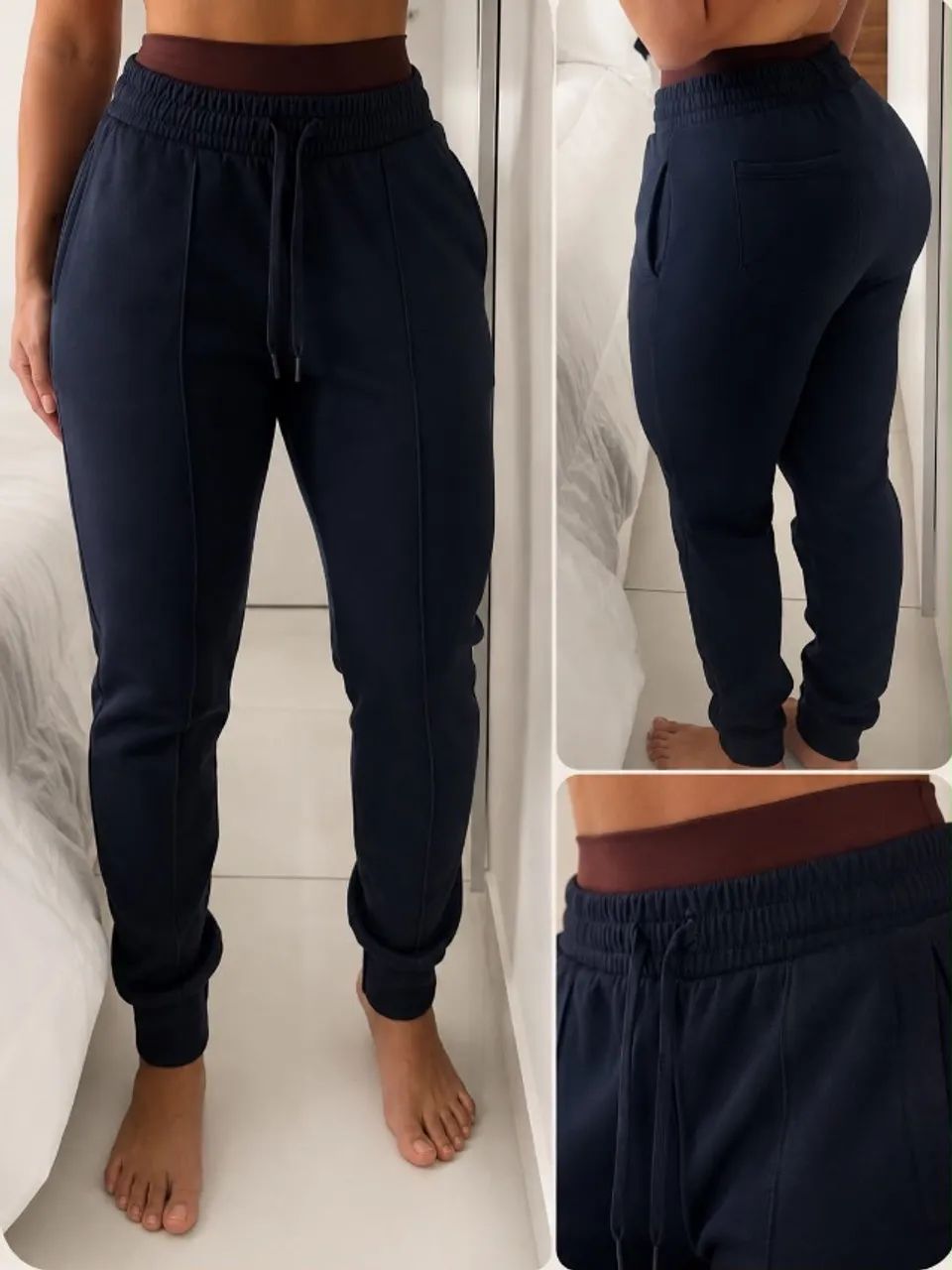 Calça moletom azul marinho