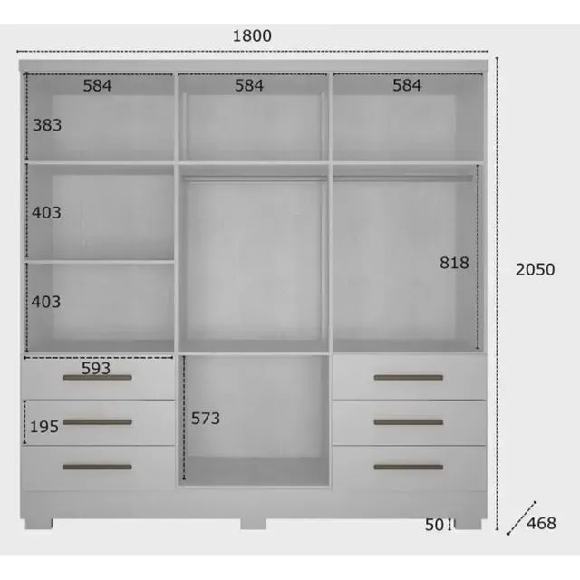 Guarda roupa com 6 portas e 6 gavetas - Foto 5