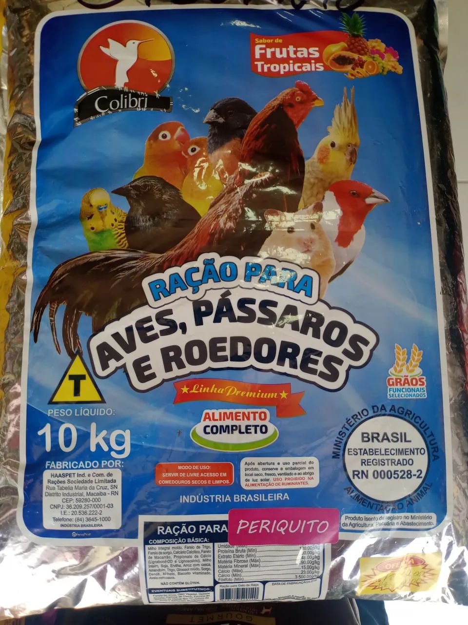 Ração Premium para periquitos 