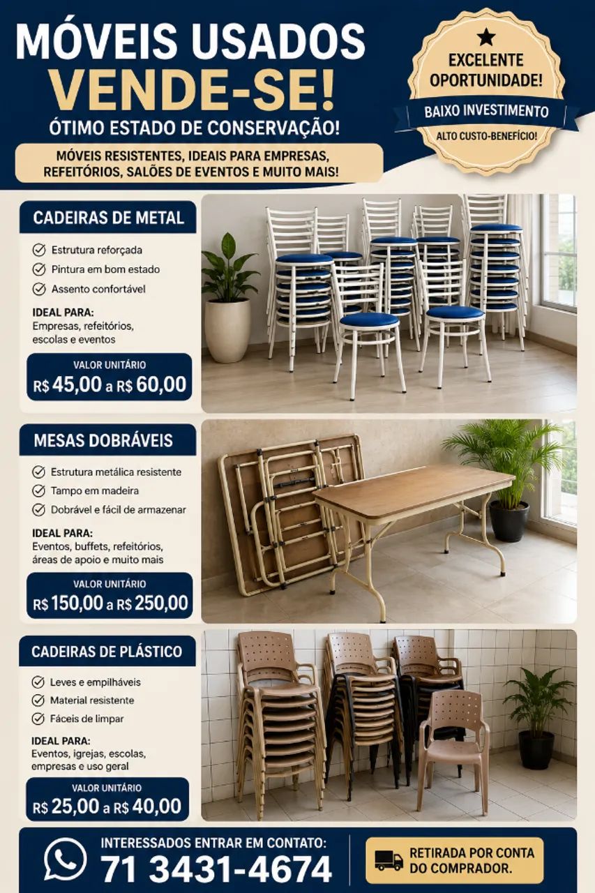 Mesas e Cadeiras 