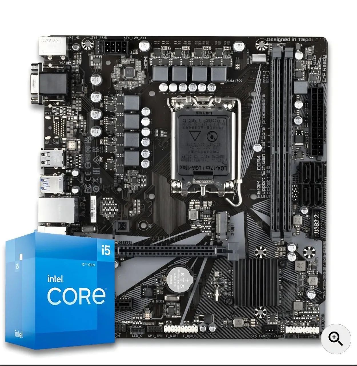 Kit Intel i5 12400f + Placa mãe H610