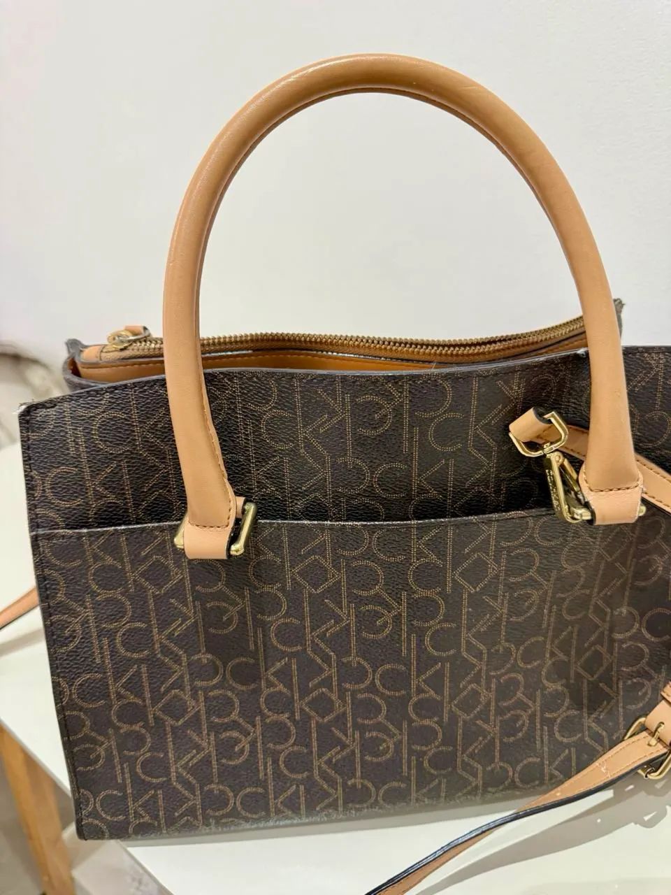 Bolsa Calvin Klein Grande Marrom  - Foto 4