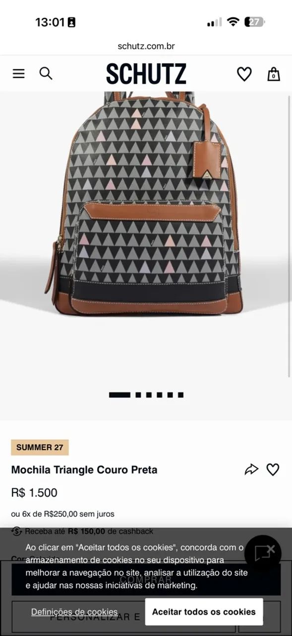 Mochila Schutz Triangle muito nova!!! - Foto 3