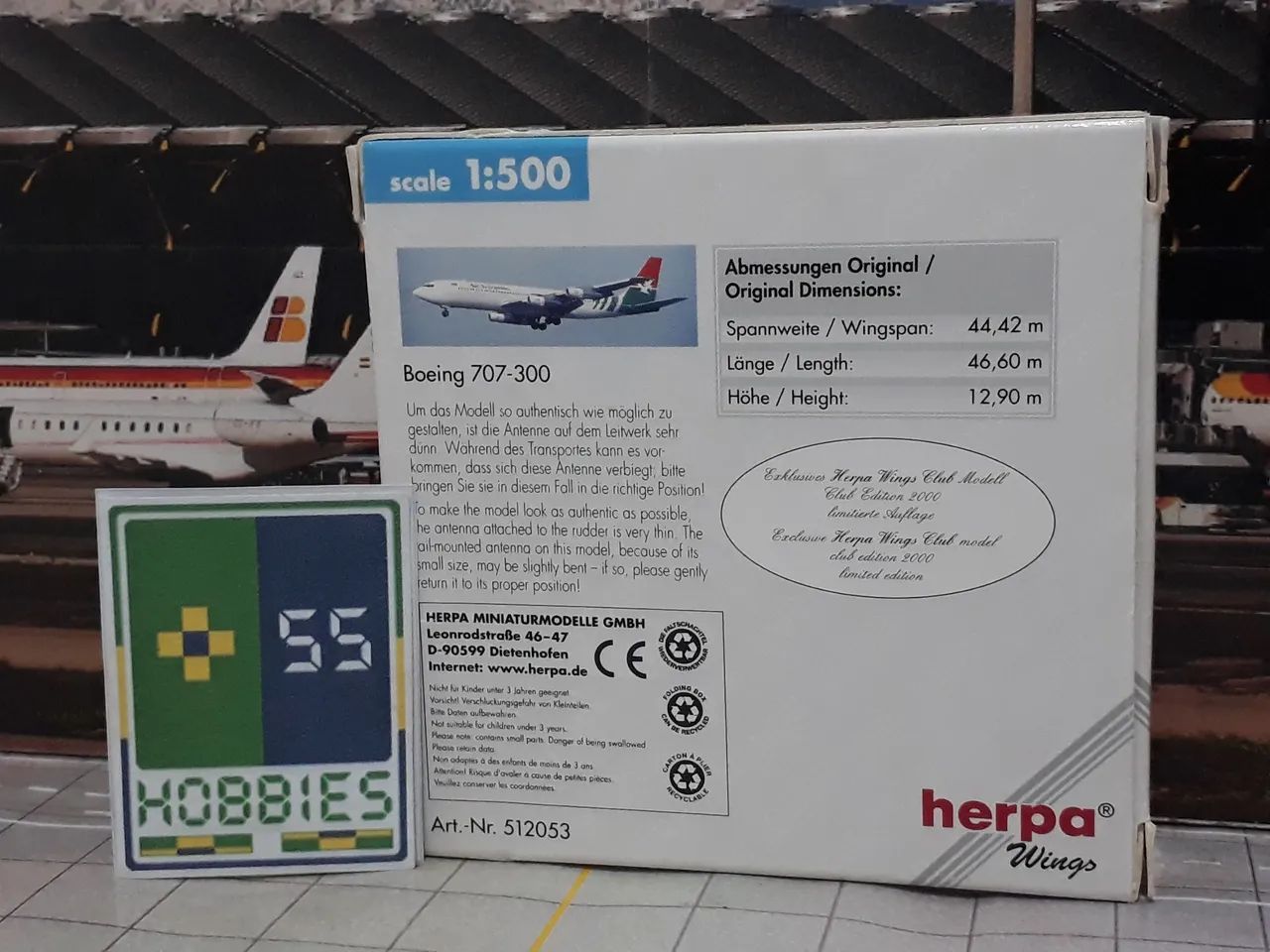 Miniatura Avião Herpa 1/500 Air Seychelles Boeing 707-300 - Foto 5