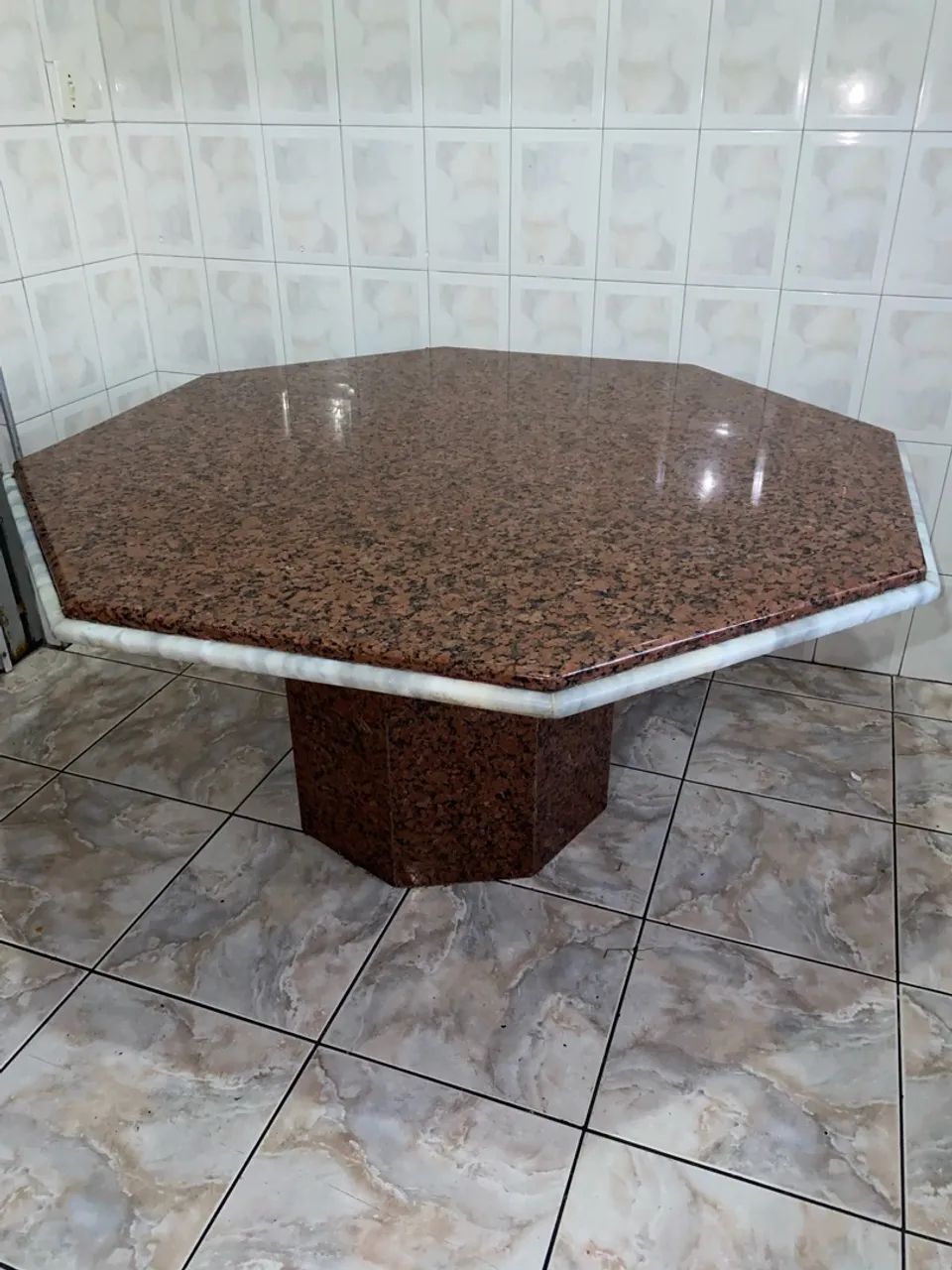 Mesa hexagonal de Mármore/Pedra - Foto 5