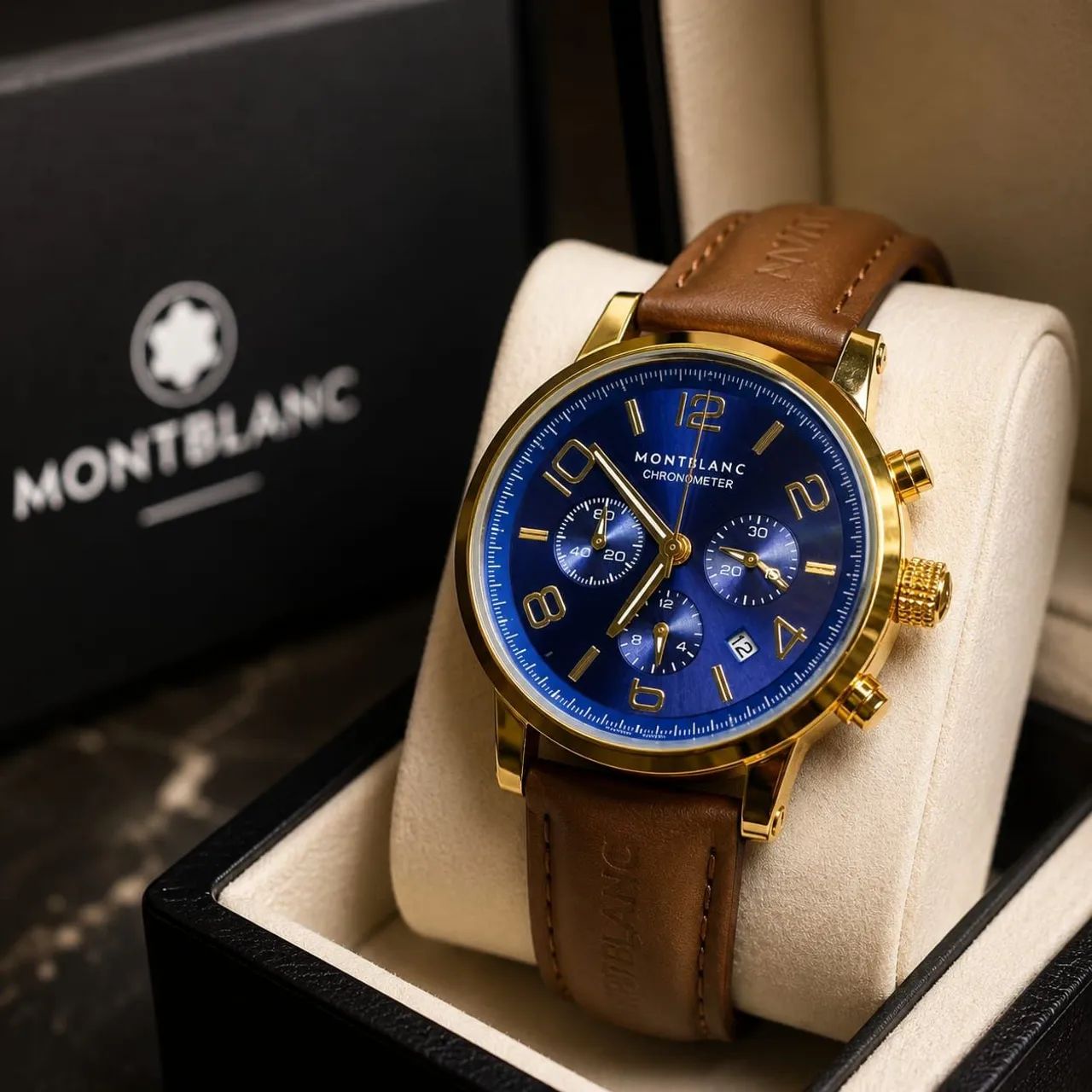Relógio Masculino Azul com dourado - Foto 2