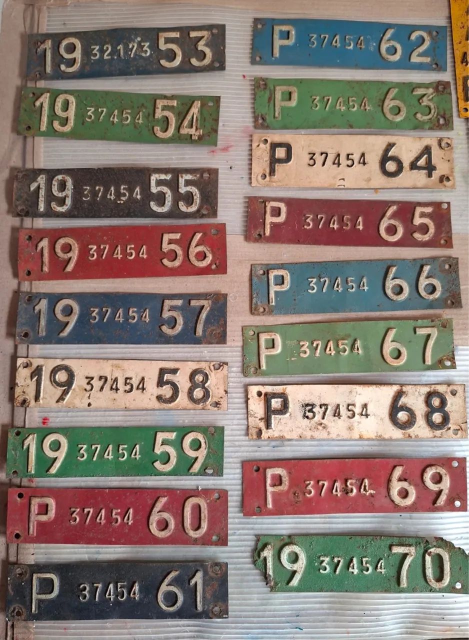 Placas amarelas da década de 50, 60, 70 e 80!  - Foto 4