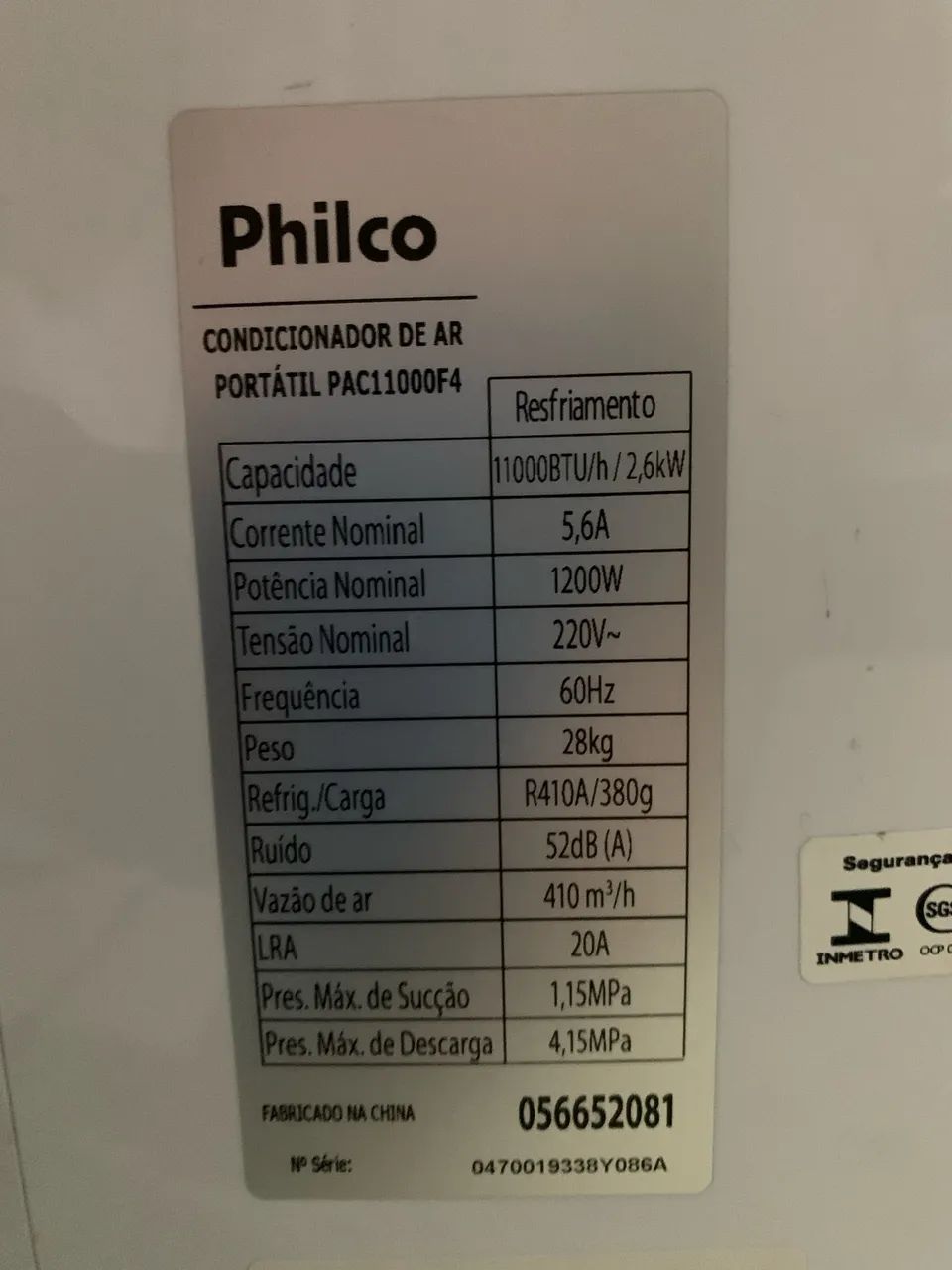 Ar condicionado portátil Philco 11.000btu 220v - Foto 2