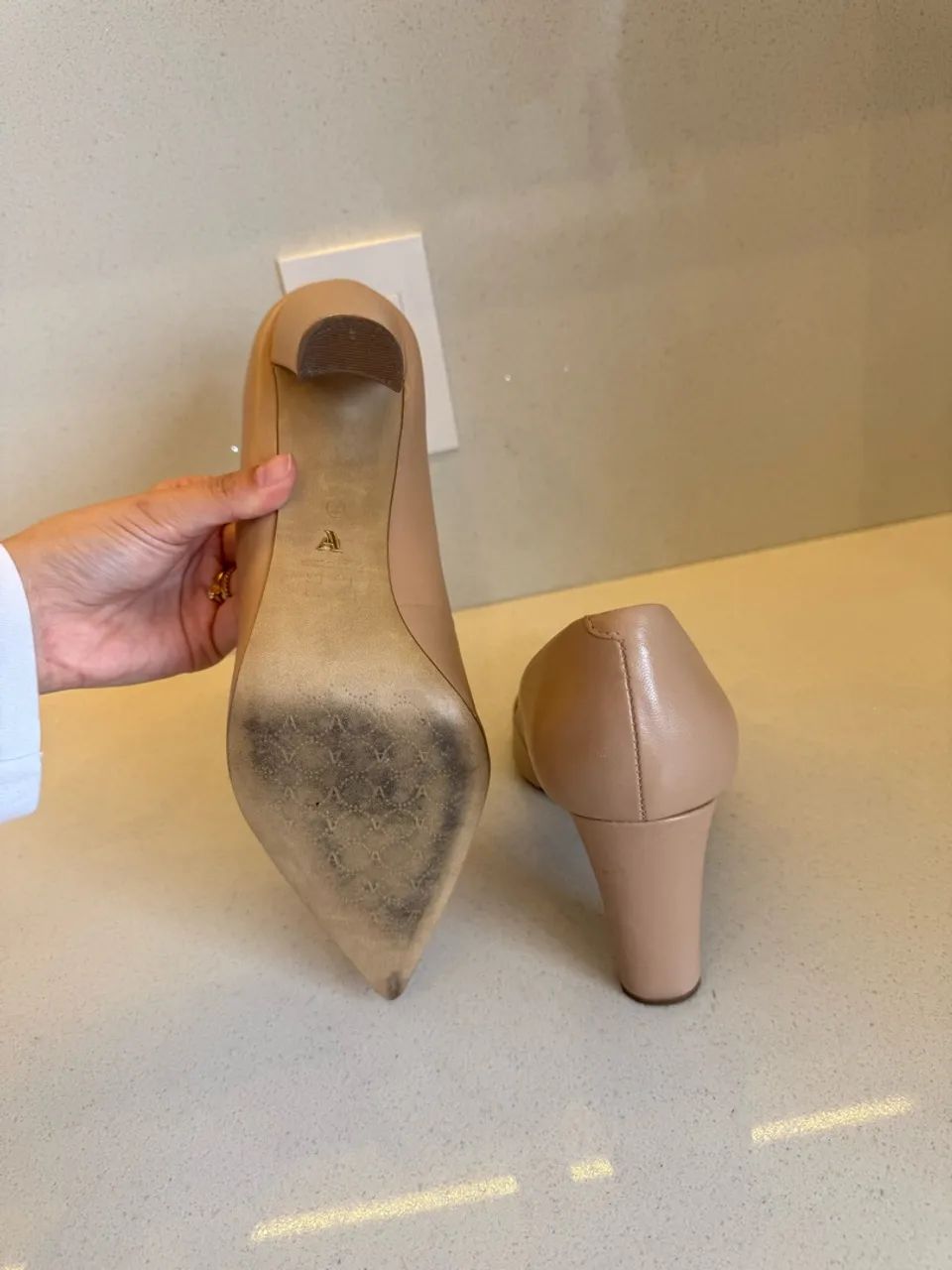 Scarpin Nude Couro Arezzo - Foto 3