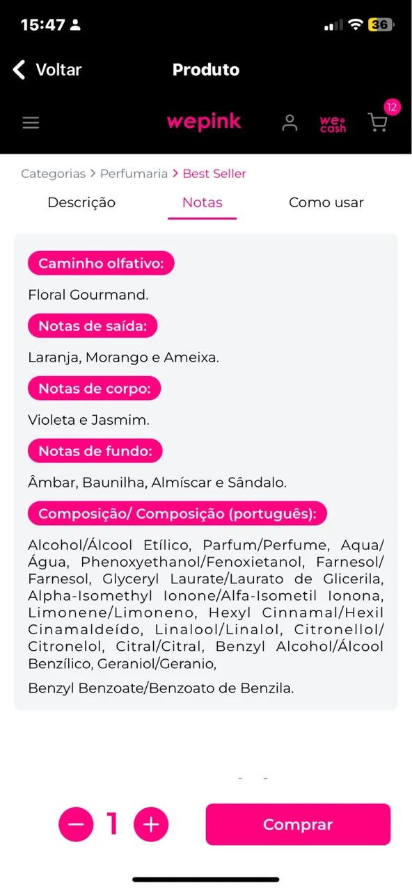 Scarlett perfume feminino we pink 