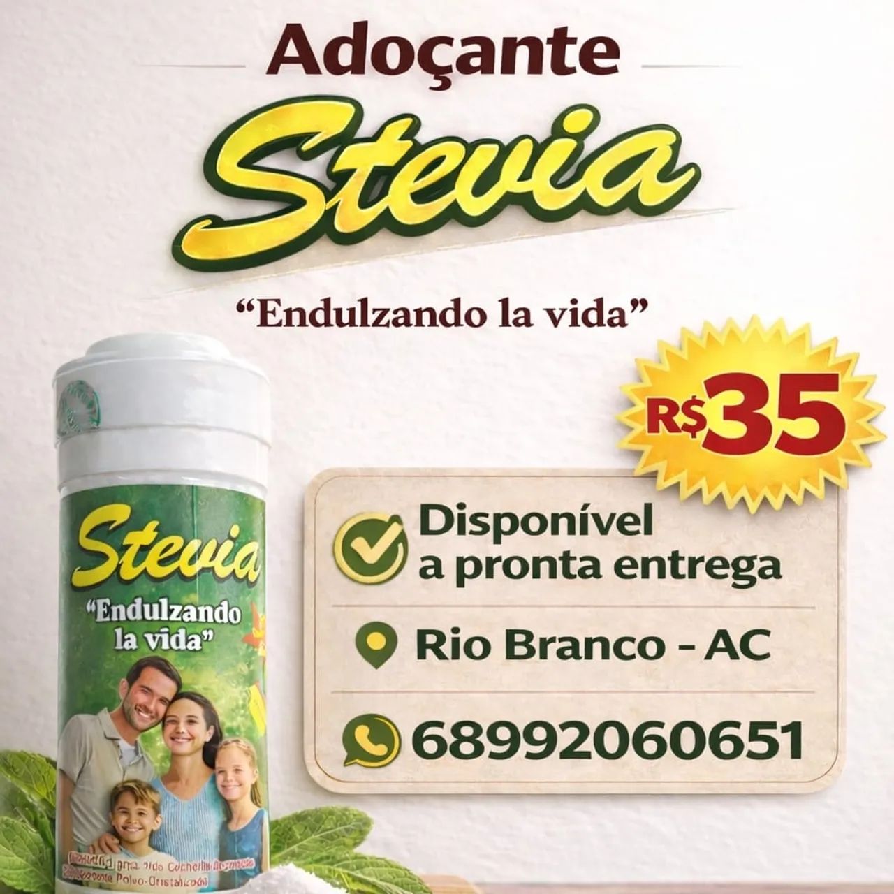 Adoçante Stevia (sem açúcar) - Foto 3