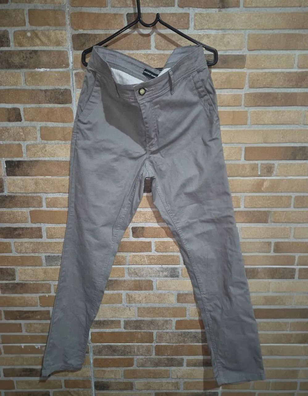 Calça masculina cinza Marfinno slim 42  - Foto 3