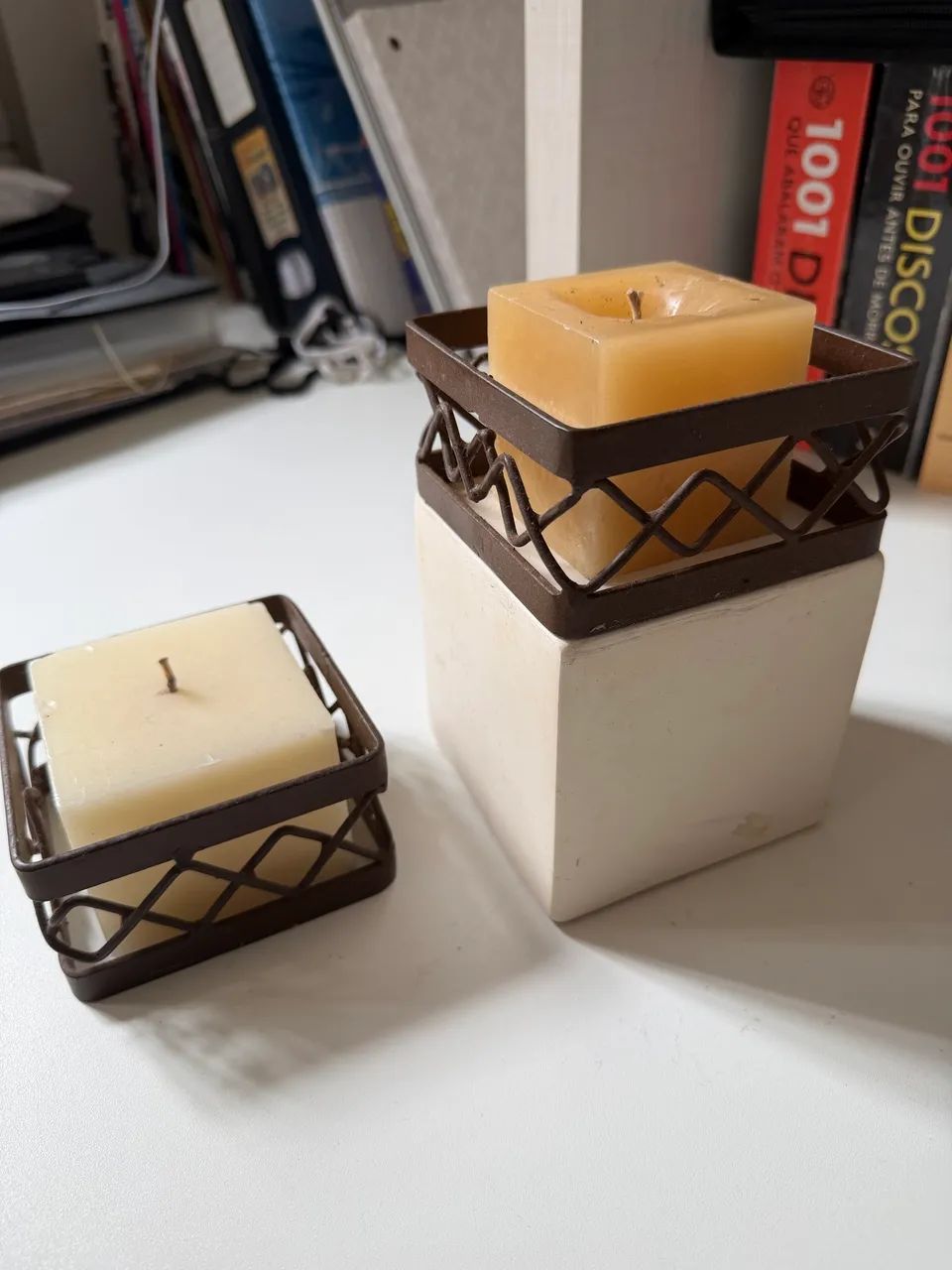 Porta-velas com velas - Foto 2