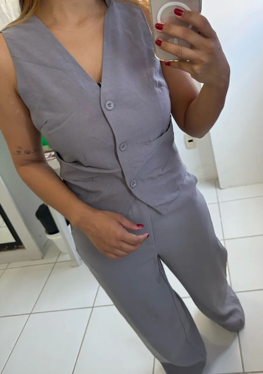 Conjunto de alfaiataria cinza - Foto 3