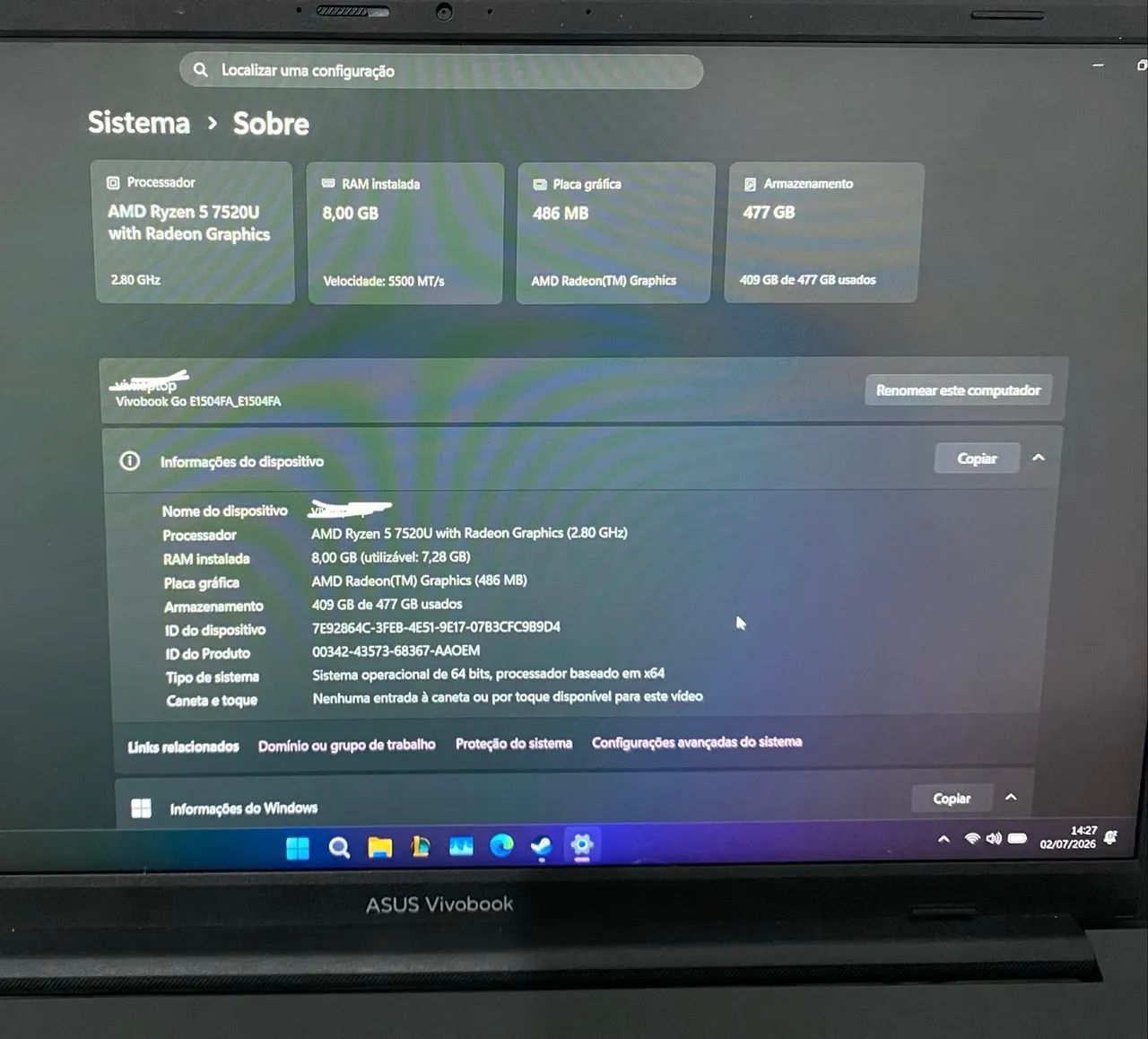 Notebook Asus Vivobook Go 15 - Novo - Foto 4