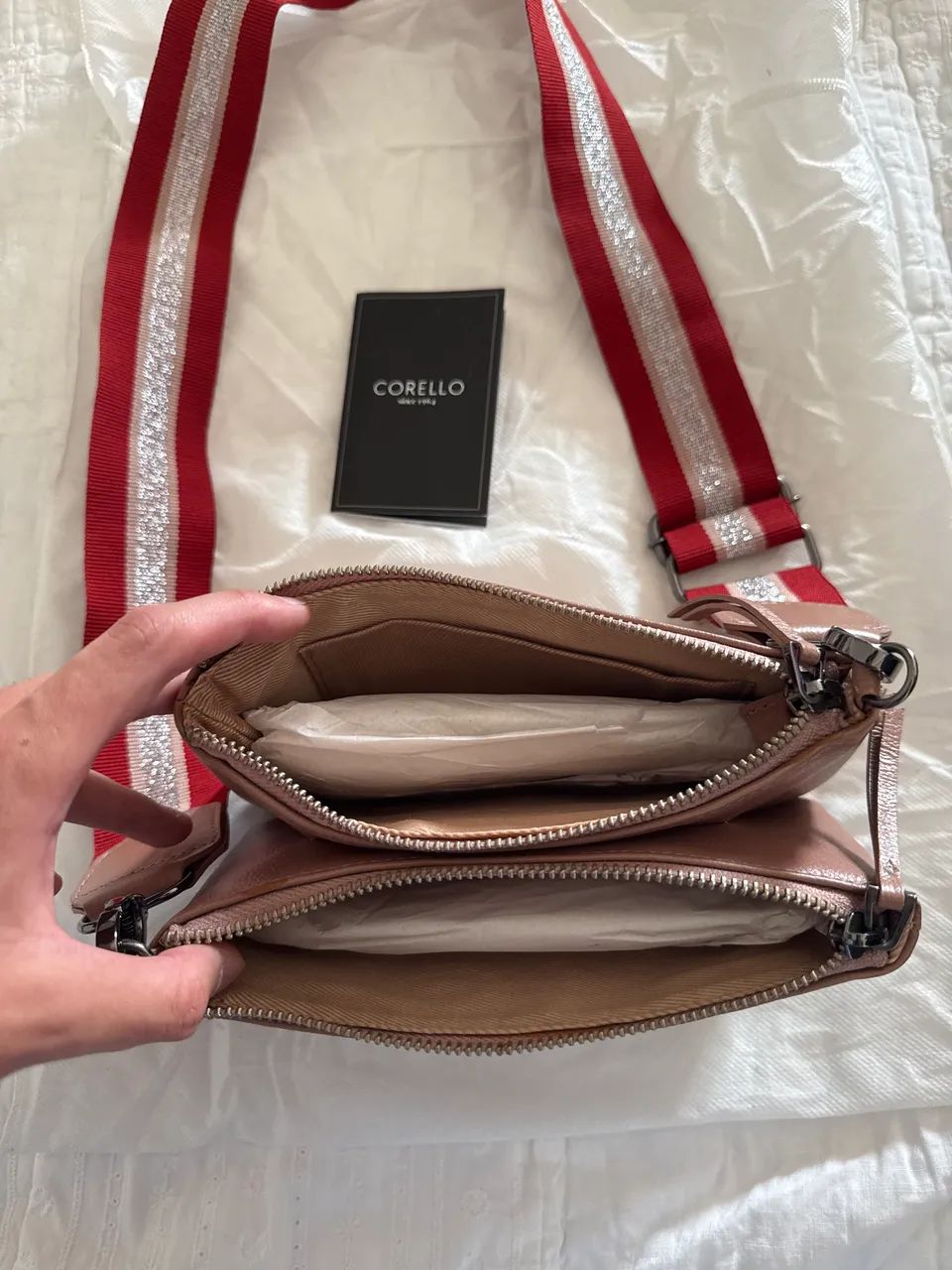 Bolsa corello couro legítimo original nunca usada nova - Foto 2