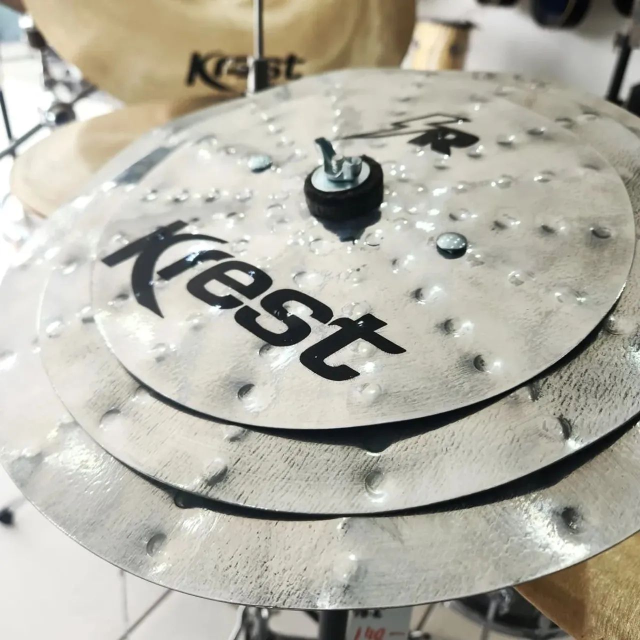 Prato de bateria de efeito slap stack krest cymbals - Foto 3