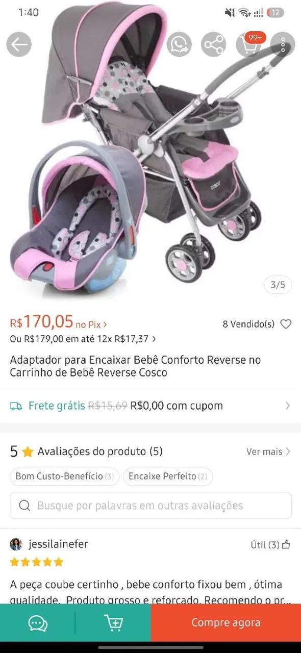 Adaptador para carrinho cosco - Foto 2