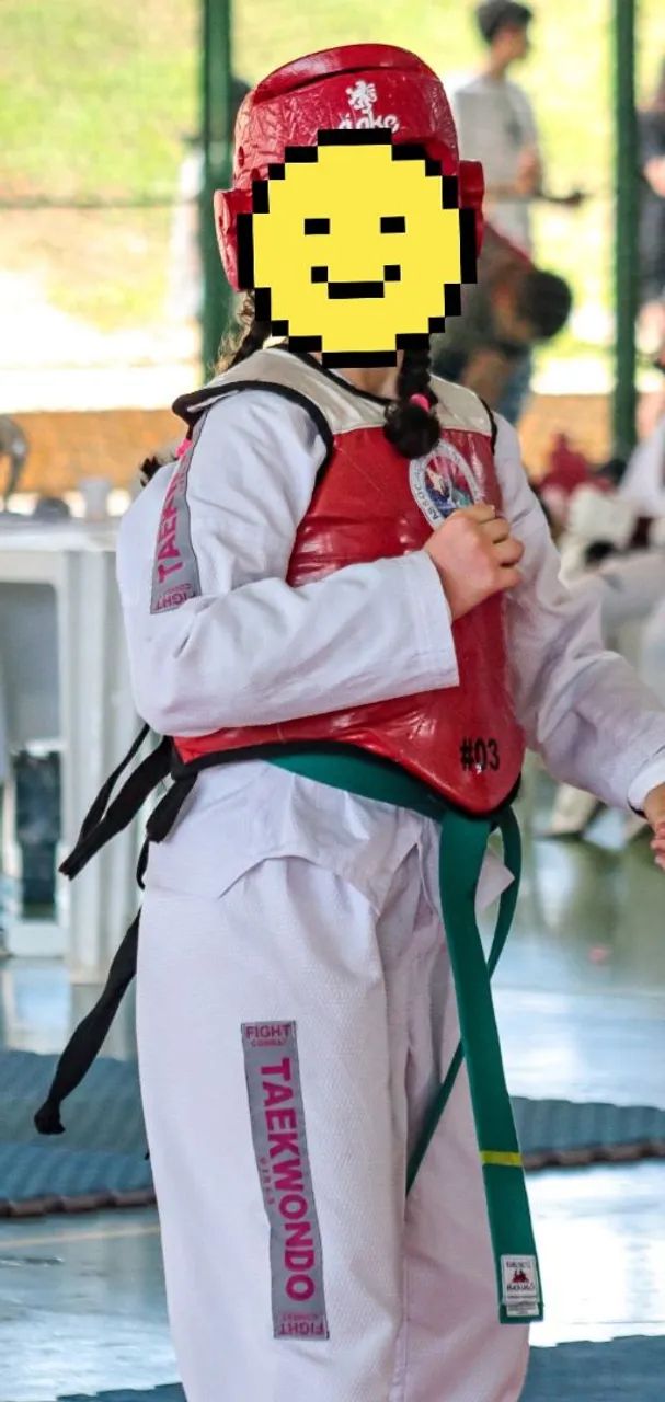 Dobok Feminino infantil de Taekwondo Tam. M3 SEMINOVO - Foto 5