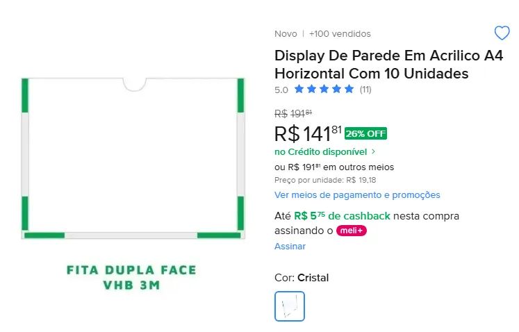 Display em acrílico A4 Vertical e Horizontal - Foto 4