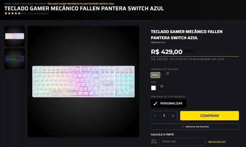 Teclado Gamer Mecânico Fallen Pantera  - Foto 5