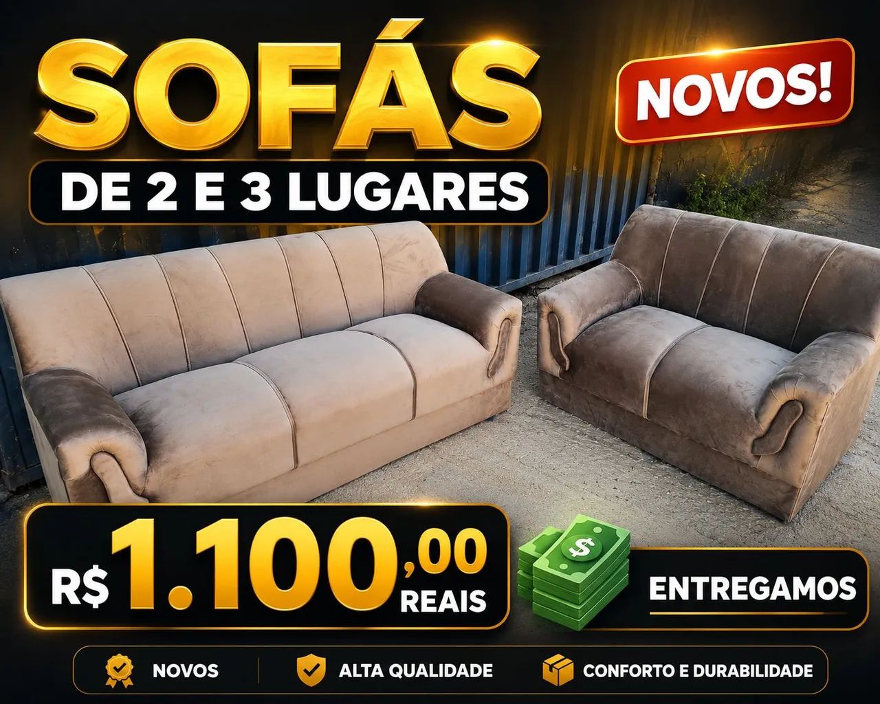 Jogos de sofá de 2 e 3 lugares 