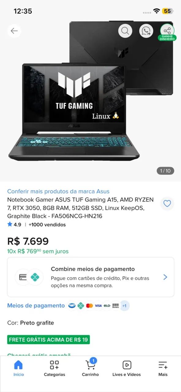 Vendo notebook usado 3 vezes  - Foto 5