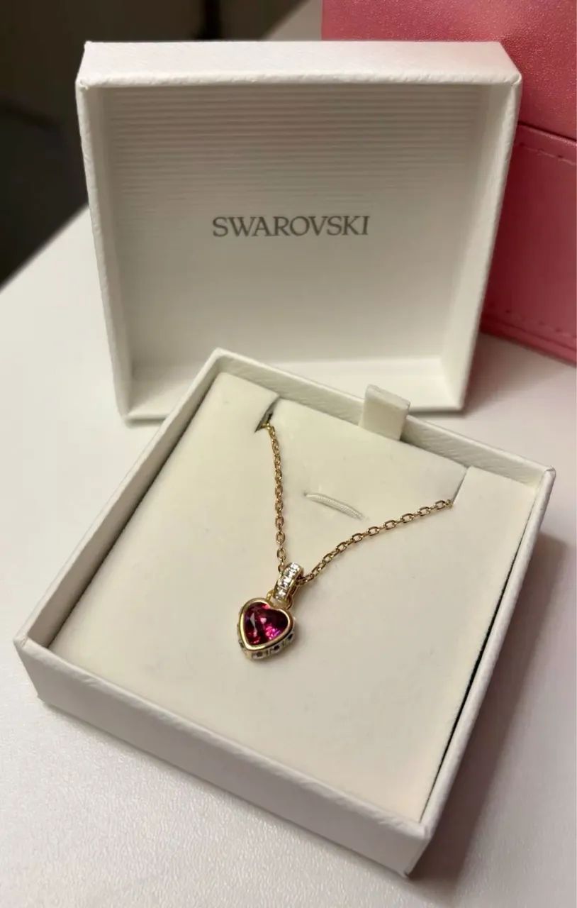 Colar pingente stilla de coração vermelho. Swarovski - Foto 2