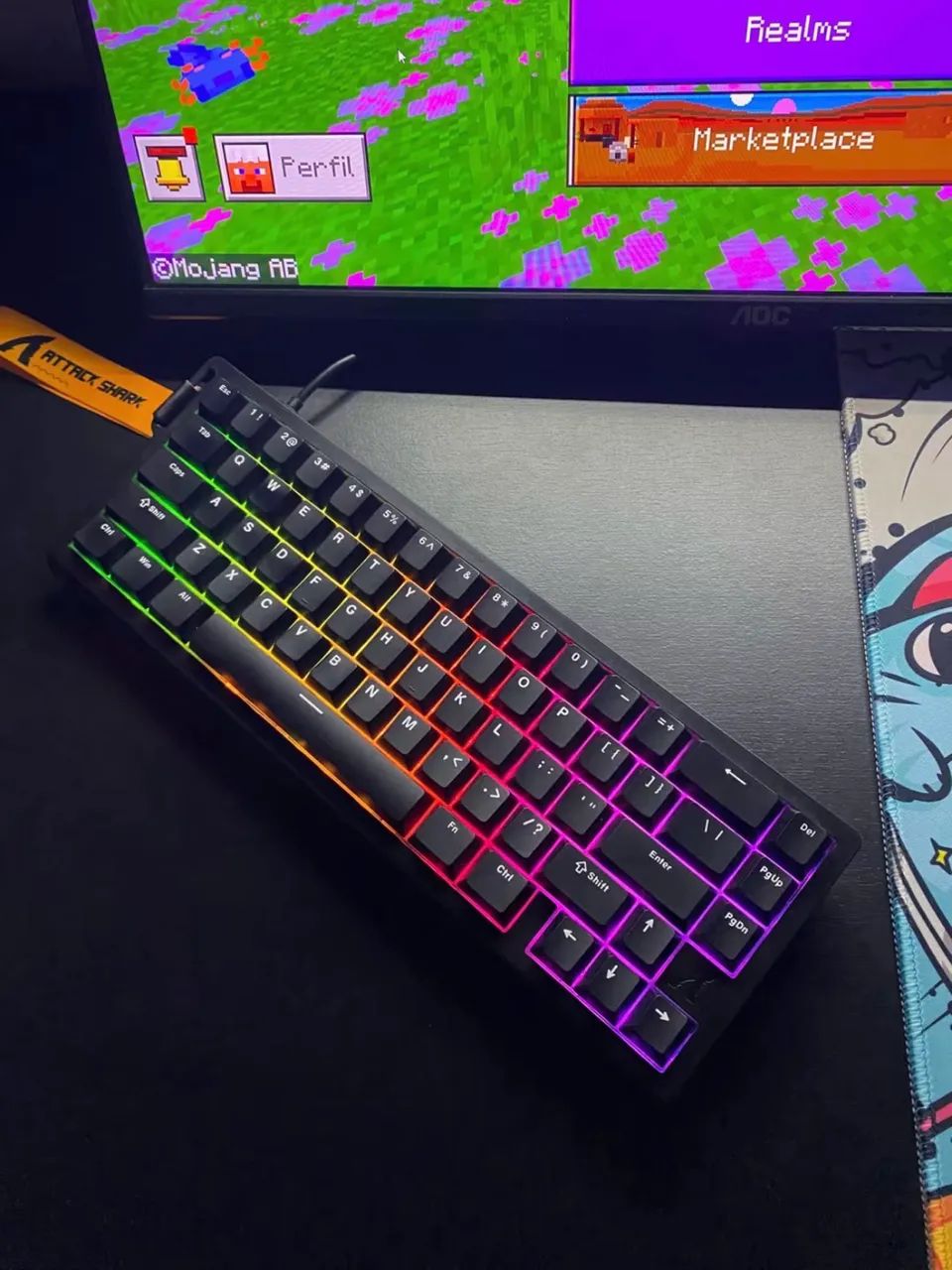 Teclado Magnético Attack Shark X68 he