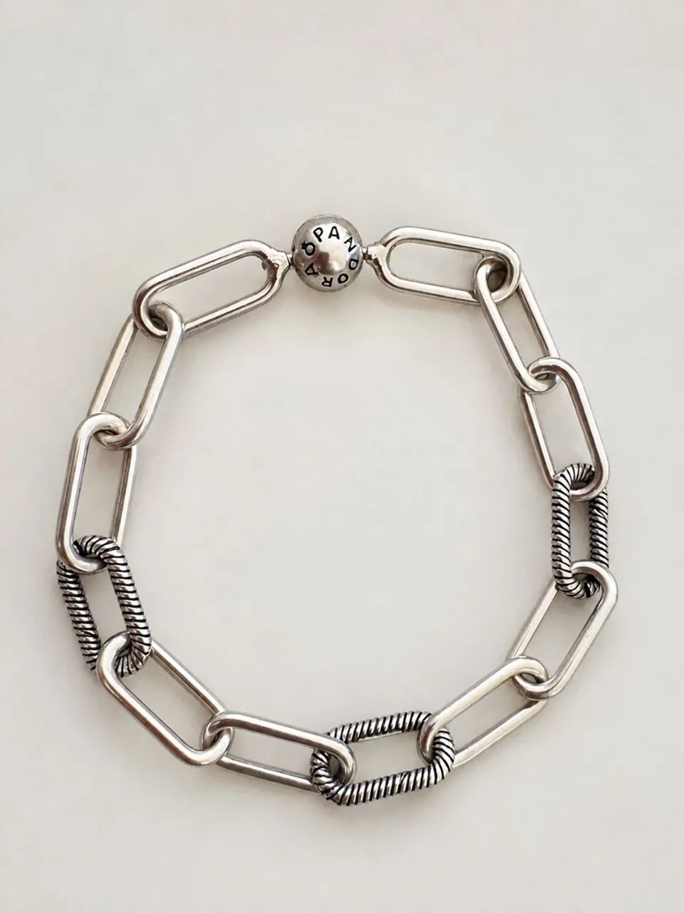 pulseira corrente de elos . prata 925. 19,5cm
