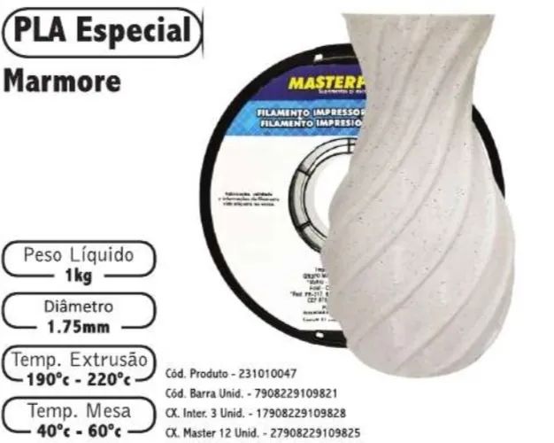 Filamento para impressora 3D PLA