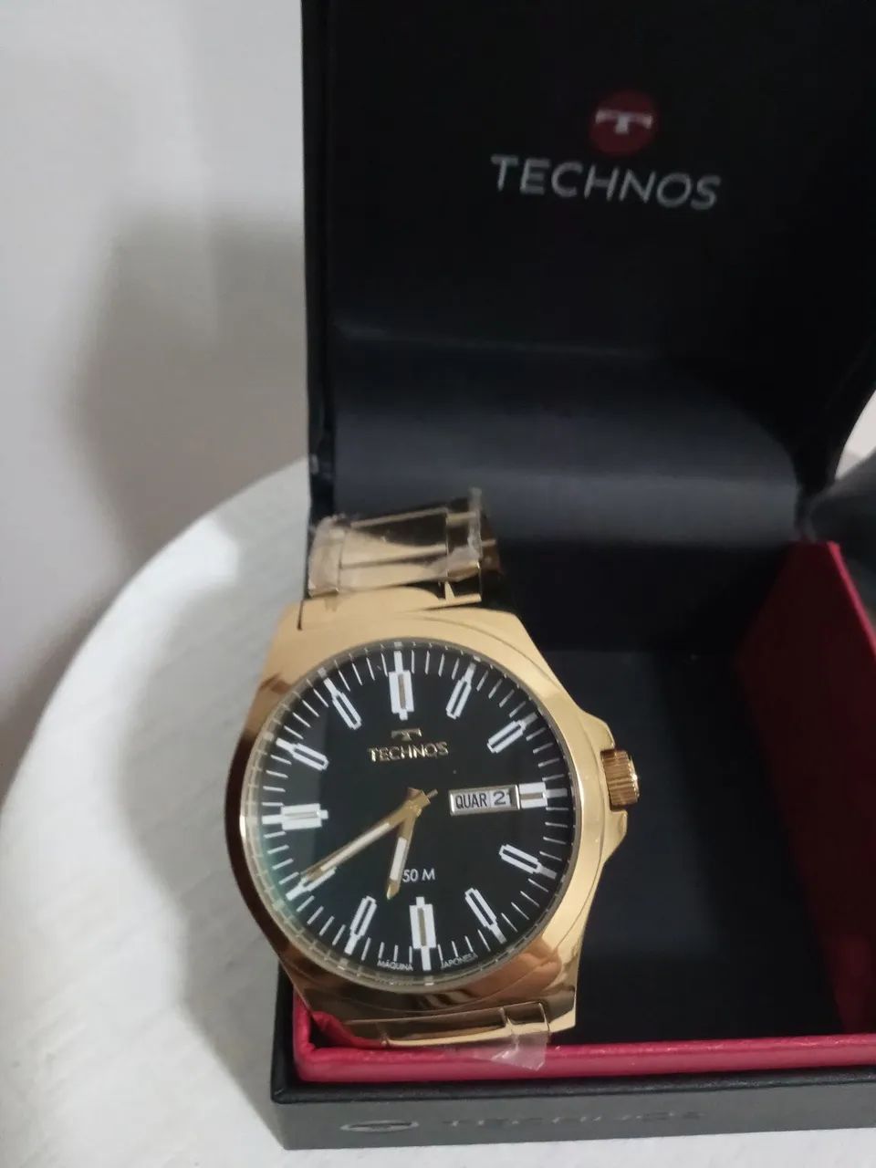 Vendo relógio technos pulseira de aço dourado aprova dágua novo.  - Foto 2